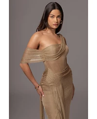Jluxlabel Draped Metallic Maxi Dress