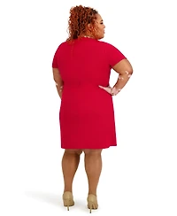 Kasper Women's Short Sleeve Crewneck Dress