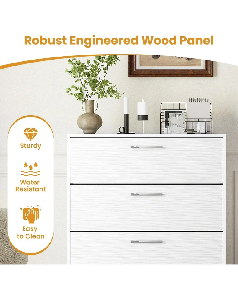 Volenca 4 Drawer Storage Cabinet with Metal Legs Handles with Anti-Toppling Devices
