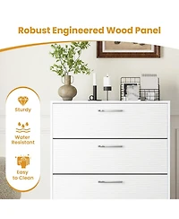 Volenca 4 Drawer Storage Cabinet with Metal Legs Handles with Anti-Toppling Devices