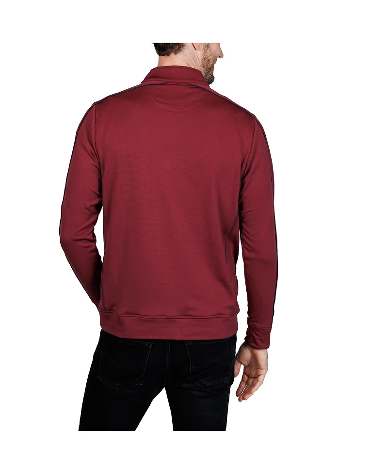 Tailorbyrd Men's Textured Knit Performance Quarter Zip