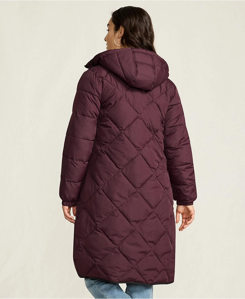 Lands' End Women's FeatherFree Insulated Diamond Quilted Maxi Coat