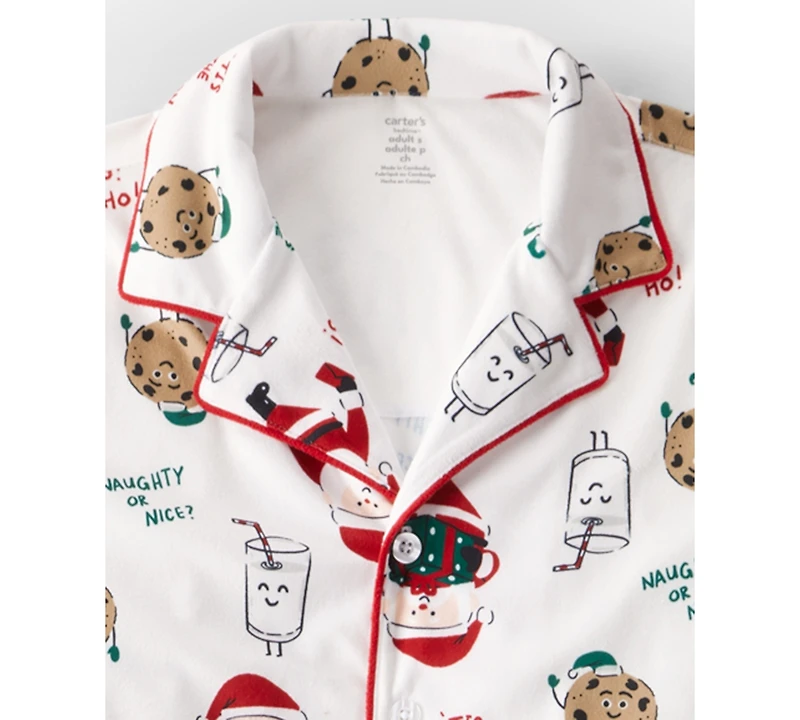 Carter's Adult Men or Women 2-Piece Christmas Santa Claus Print Pajama Set