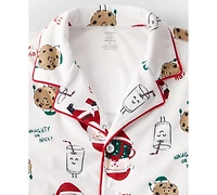 Carter's Adult Men or Women 2-Piece Christmas Santa Claus Print Pajama Set