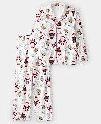 Carter's Adult Men or Women 2-Piece Christmas Santa Claus Print Pajama Set