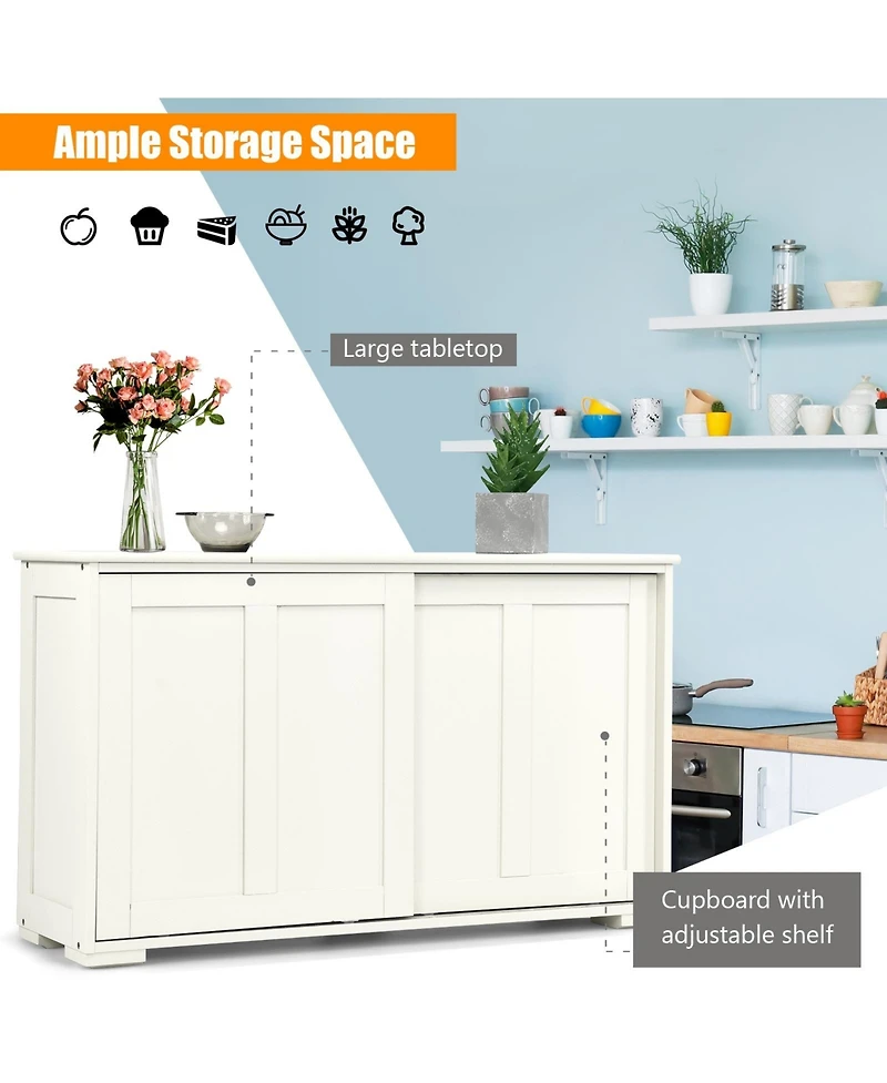 Volenca Kitchen Storage Cupboard Cabinet with Sliding Door