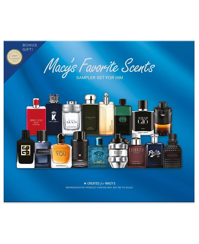 Macy's 18-Pc. Favorite Scents Sampler Set For Him Eau De Parfum Fragrance Kit