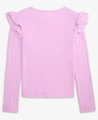 Epic Threads Little & Big Girls Ruffle Sleeve Pointelle Top, Macy's Exclusive