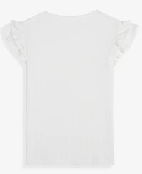 Epic Threads Little & Big Girls Ruffled-Sleeve Pointelle Top, Macy's Exclusive