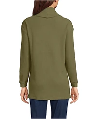 Lands' End Women's Long Sleeve Waffle Cowl Neck Tunic