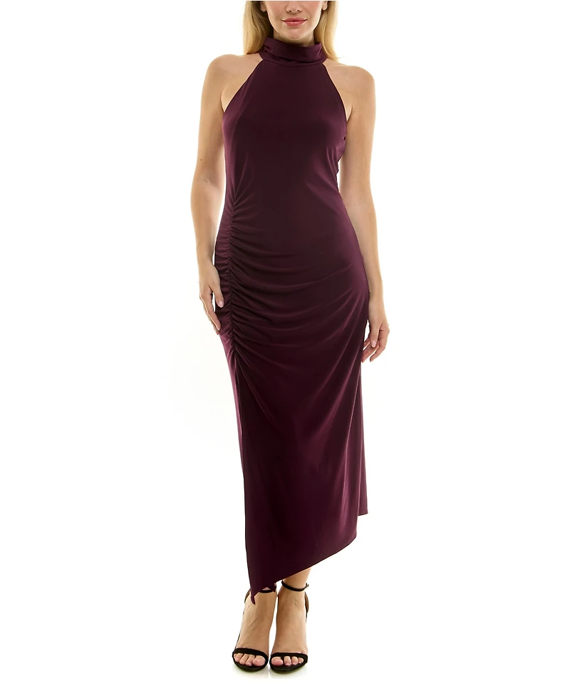 Taylor Women's Ruched Halter Neck Dress