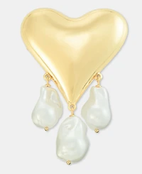 I.n.c. International Concepts Imitation Pearl Charm Heart Pin, Macy's Exclusive