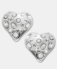 I.n.c. International Concepts Crystal & Imitation Pearl Heart Drop Earrings, Macy's Exclusive