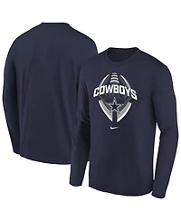 Nike Big Boys and Girls Navy Dallas Cowboys Primetime Legend Icon Long Sleeve Performance T-Shirt