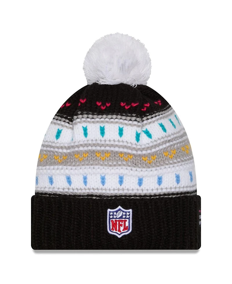 New Era Women's Black Jacksonville Jaguars 2025 Nfl Crucial Catch Cuffed Knit with Pom Hat