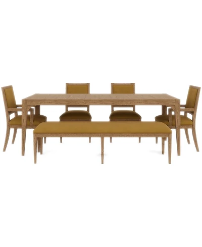 Everleigh Dining 6-Pc. Set (Table, 2 Upholstered Back Side Chair, 2 Upholstered Back Arm Chair & Bench)
