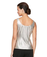 Alex Evenings Women's Petite Foil Knit Twinset