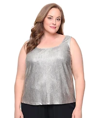 Alex Evenings Women's Plus Foil Knit Twinset