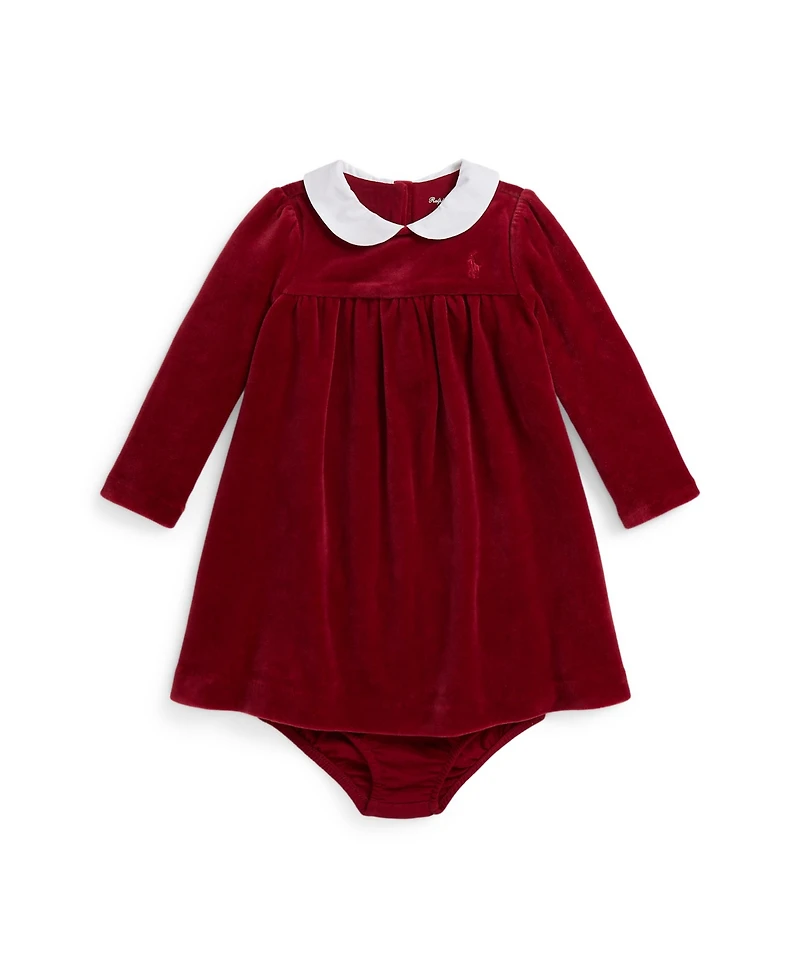 Polo Ralph Lauren Baby Girls 2-Piece Long Sleeve Dress and Bloomer Set