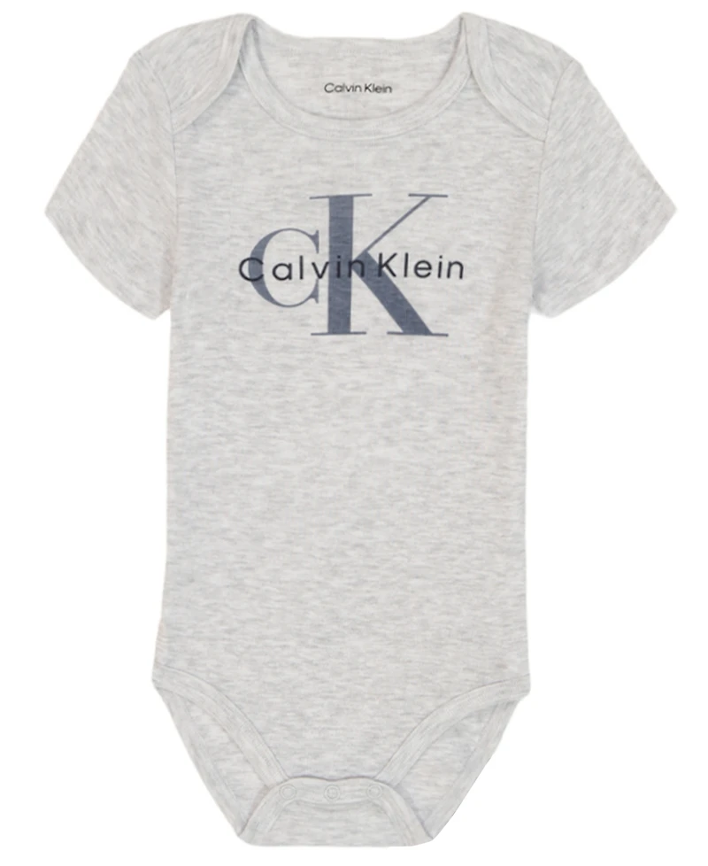 Calvin Klein Baby Boys 4-Pack Short Sleeve Bodysuits Set