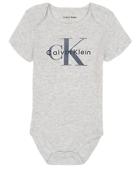 Calvin Klein Baby Boys 4-Pack Short Sleeve Bodysuits Set