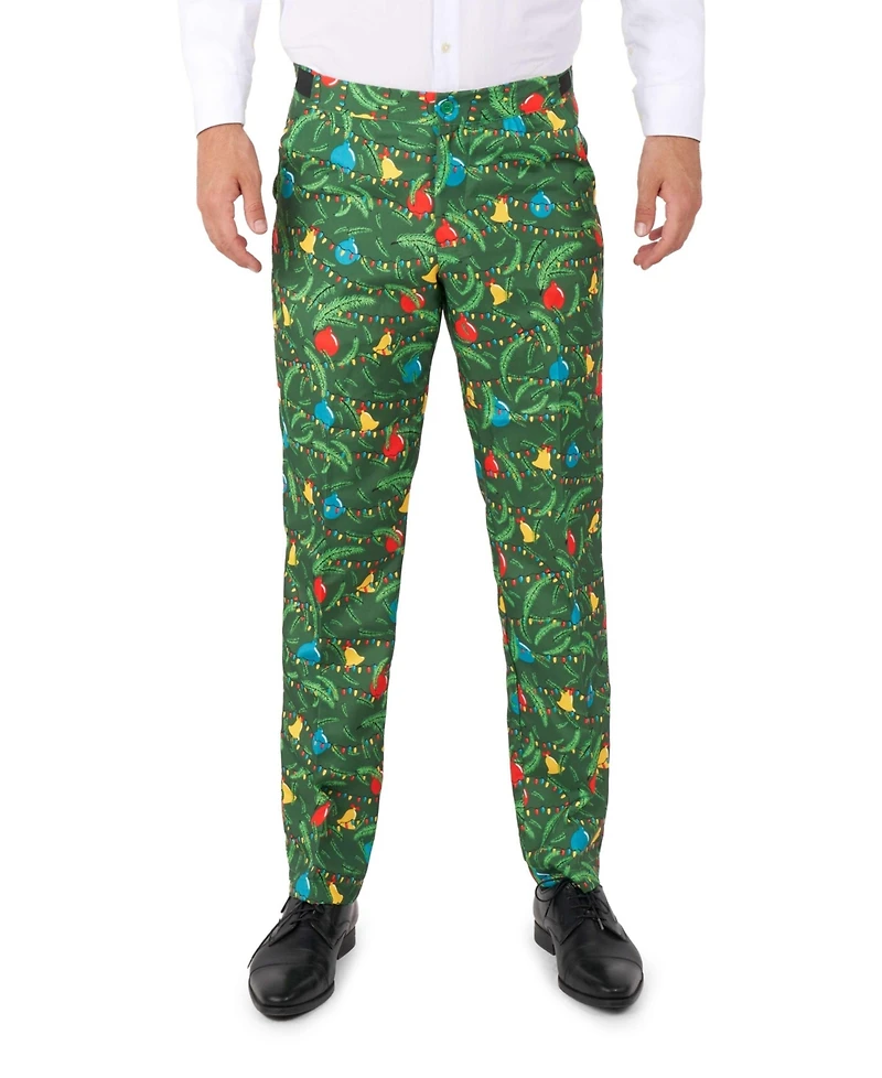 Suitmeister Men's Christmas Suit - Real Light Up Festive Outfit Slim Fit Green