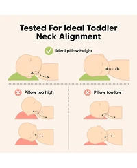 KeaBabies Jumbo Toddler Pillow with Pillowcase, 14X20 Soft Toddler Pillows for Sleeping, Kids Travel Pillow