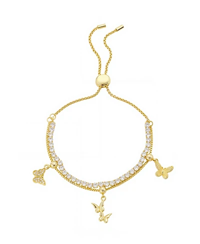 Unwritten Cubic Zirconia Butterfly Charm Bolo Bracelet