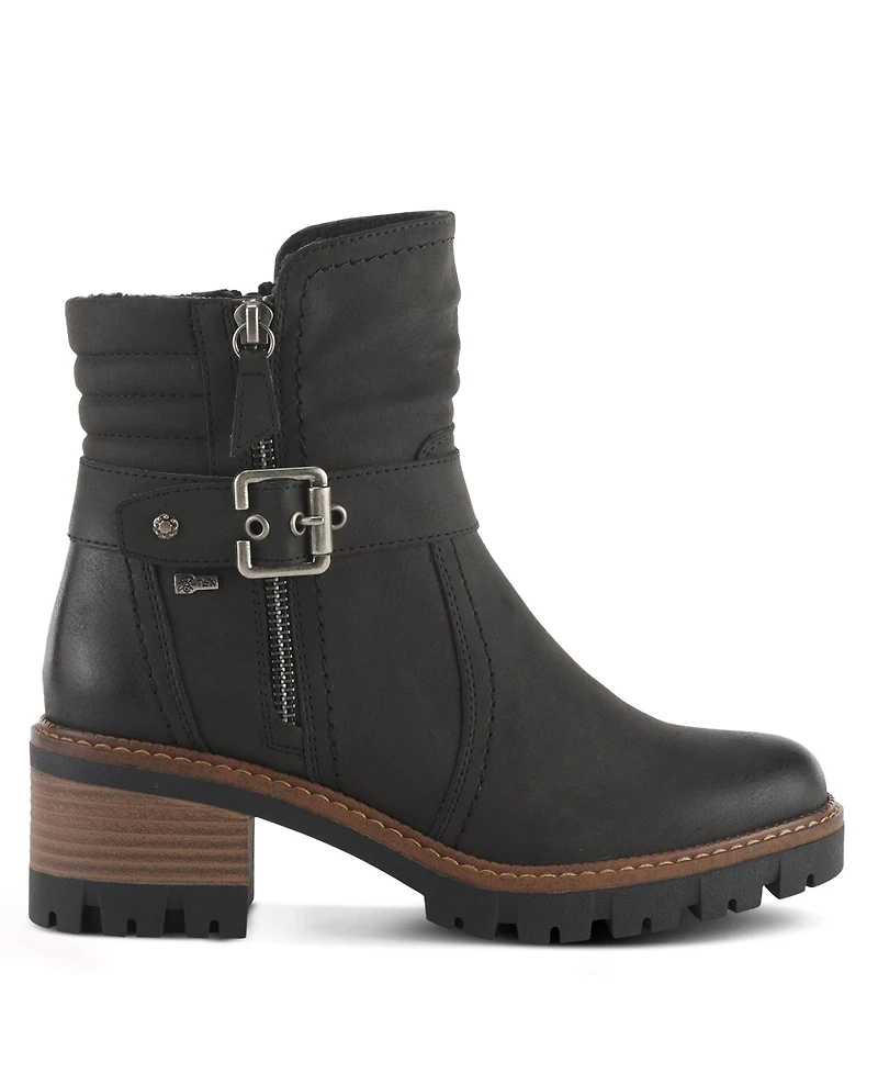 Spring Step Smokies Lug Sole Booties with Buckle Accent and Water-Resistant Finish