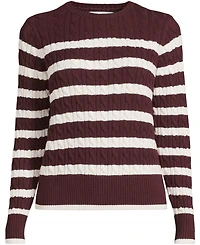 Lands' End Women's Petite Drifter Modern Cable Crew Sweater