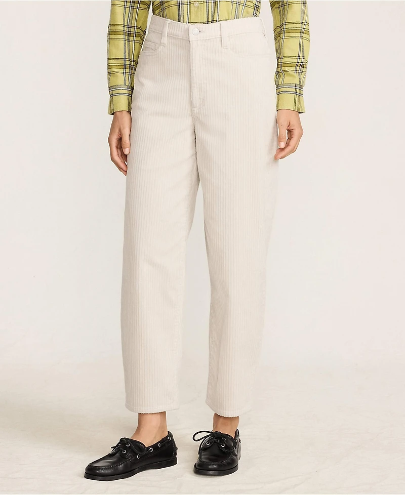 Lands' End Women's Corduroy High Rise Barrel Leg Ankle Pants