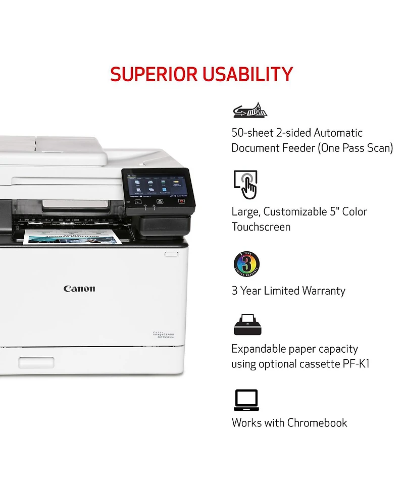 Canon Color imageCLASS MF753Cdw All-In-One Wireless Duplex Laser Printer