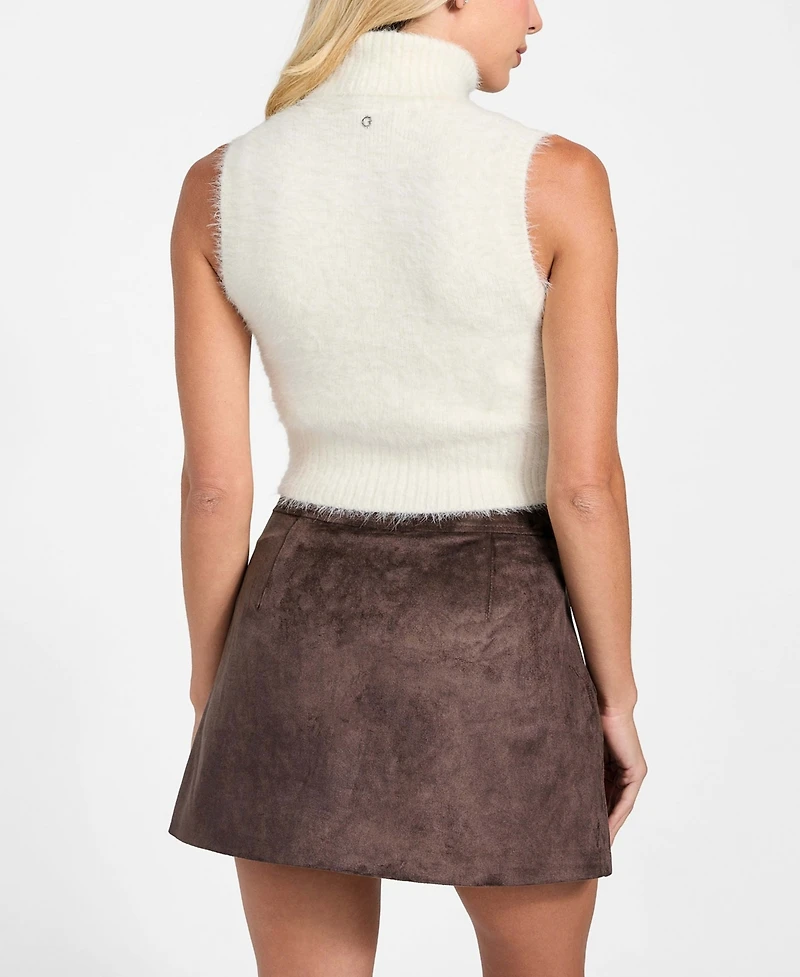 Guess Women's Mei Turtleneck Cropped Sweater Top