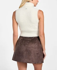 Guess Women's Mei Turtleneck Cropped Sweater Top