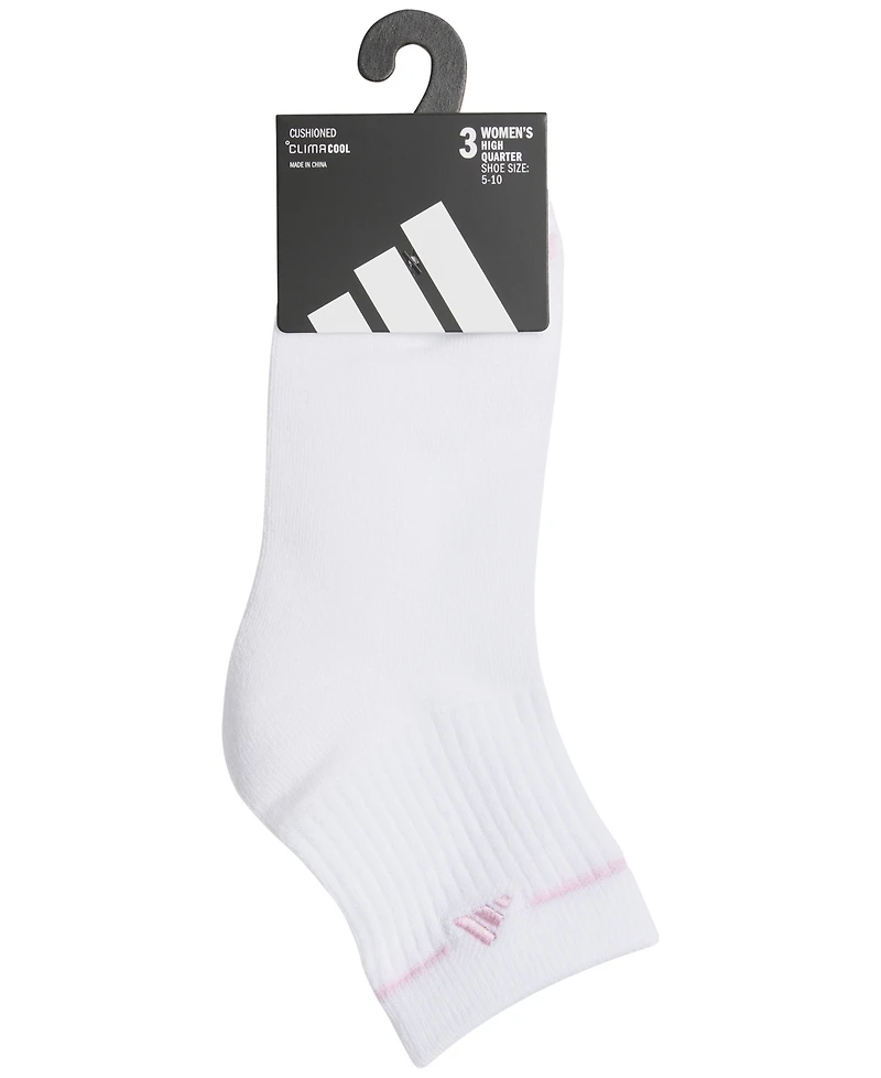 adidas Women's Cushioned Sport 3.0 3-Pack High Quarter Socks
