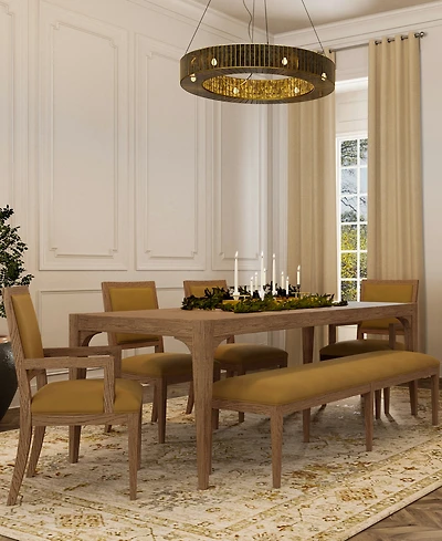 Everleigh Dining 6-Pc. Set (Table, 2 Upholstered Back Side Chair, 2 Upholstered Back Arm Chair & Bench)