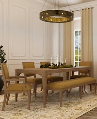 Everleigh Dining 6-Pc. Set (Table, 2 Upholstered Back Side Chair, 2 Upholstered Back Arm Chair & Bench)