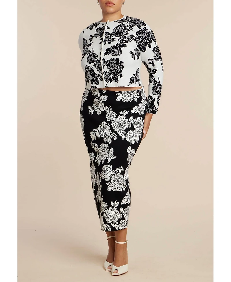 Eloquii Women's Plus Chevron Intarsia Sweater