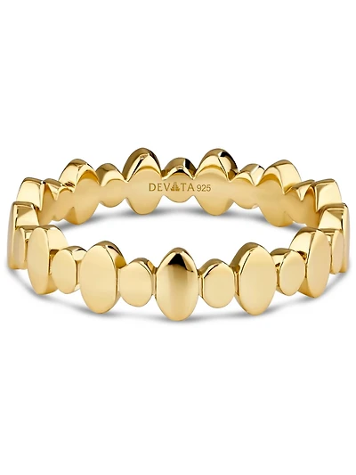 Devata Oval Link Ring Gold Plated Sterling Silver,