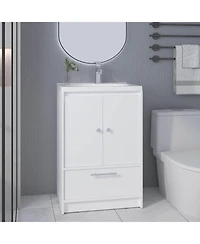 Olney Bathroom Vanity, 2 Doors, 1 Drawer, Black Wengue