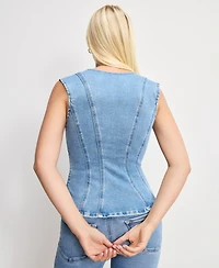 Good American Dolly Lace-Up Peplum Top