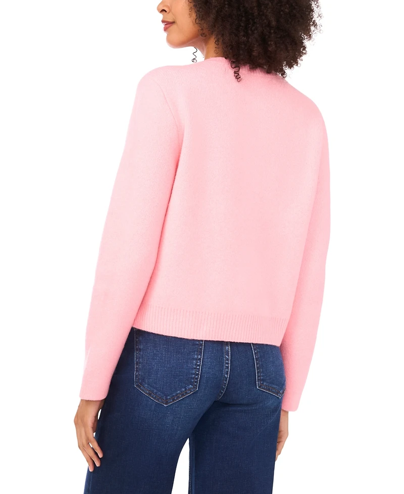 CeCe Women's Long Sleeve Patch Pockets Cardigan