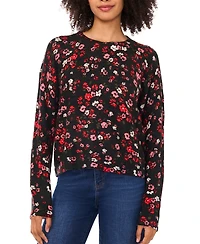 CeCe Women's Printed Crewneck Sweater