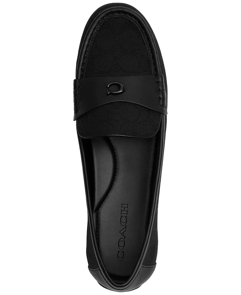 Coach Women's Sculpted C Round Toe Suede Driver Loafers