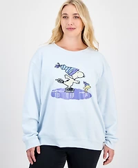 Love Tribe Trendy Plus Skating Snoopy Glitter Graphic Sweatshirt