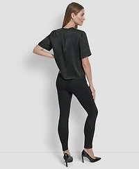 Dkny Women's Studded Boxy Short Sleeve Top