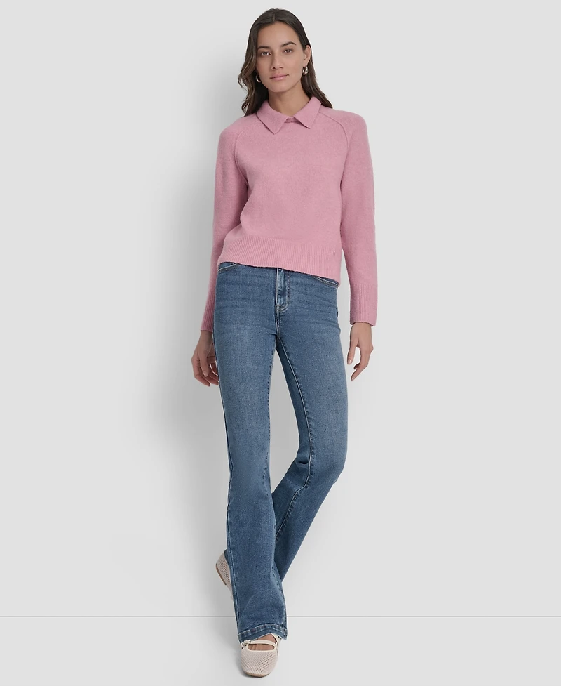 Dkny Jeans Petite Pullover Polo Sweater