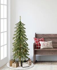 Puleo 4FT Pre-Lit Alpine Artificial Christmas Tree
