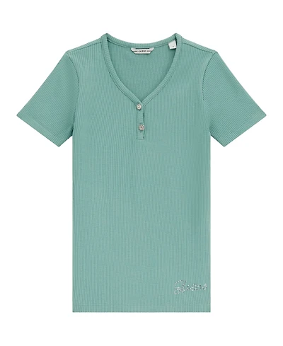 Guess Girls 7-16 Mini Me Style Rib Short Sleeve T-Shirt