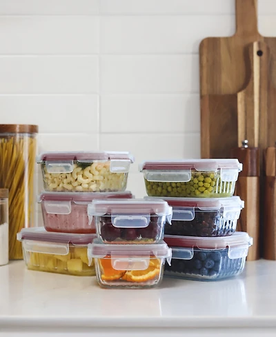 Sedona Kitchen 16-Pc. Fluted Glass Storage Set with Lid